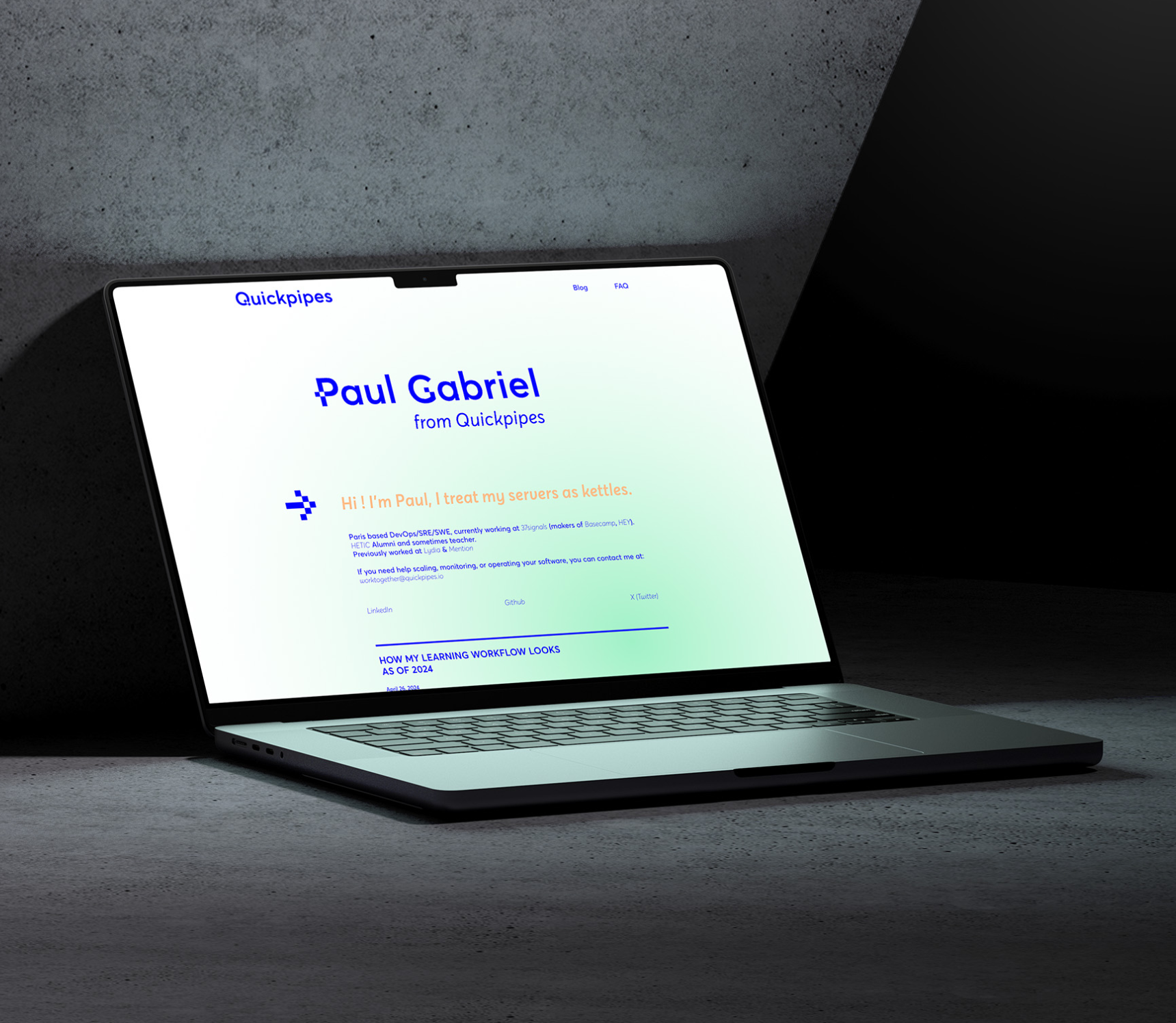 identité visuelle webdesign website quickpipes SRE Paul Gabriel